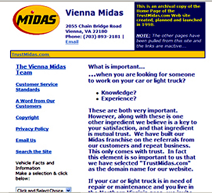 Screen Print of Trust Midas.com